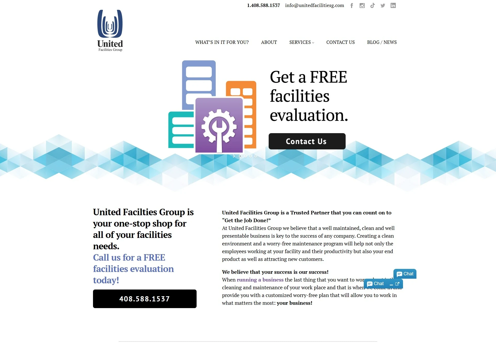 UFG Works website in 2023, before the Brandcore rebuild